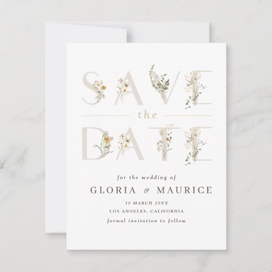 heikle Wildblume Save the Date (Vorderseite)