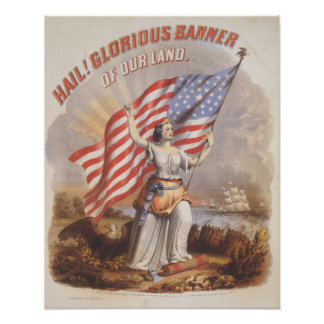 Heil! Ruhmreiches Banner unseres Landes-Patriotisc Fotodruck