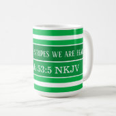 Heilbibel Verse Grünstreifen erste Kaffeetasse (VorderseiteRechts)