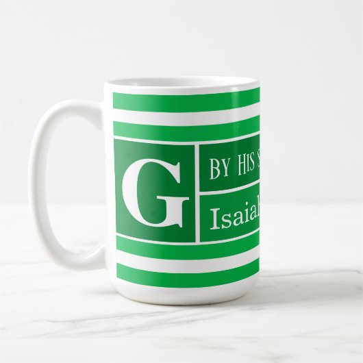 Heilbibel Verse Grünstreifen erste Kaffeetasse (Links)