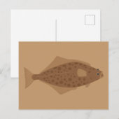 Heilbutt Fisch Postkarte (Vorne/Hinten)