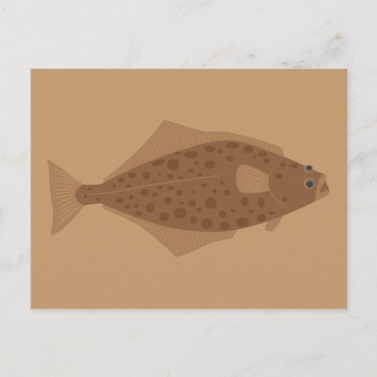 Heilbutt Fisch Postkarte (Vorderseite)
