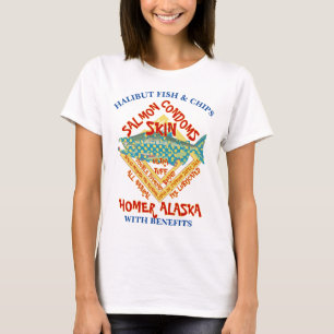HEILBUTT FISH & CHIPS WITH BENEFITS ALASKA AK T-Shirt