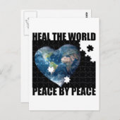Heile den Weltfrieden durch Frieden Postkarte (Vorne/Hinten)