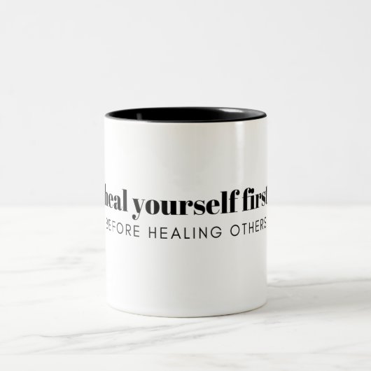 Heile dich selbst zweifarbige tasse (Mittel)
