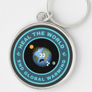 Heile die Welt! Ende der globalen Erwärmung Schlüsselanhänger