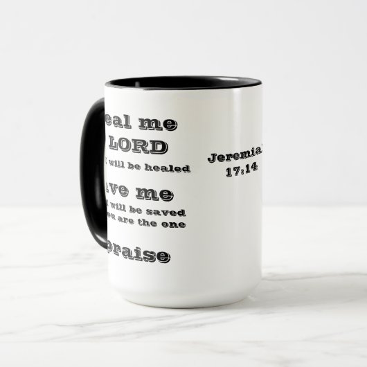 Heile mich, o Herr Jeremiah 17:14 Tasse (Vorderseite Links)