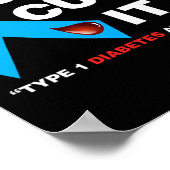 Heilen Sie einfach es Blue Ribbon Typ 1 Diabetes B Poster (Ecke)