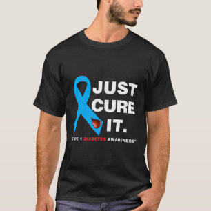 Heilen Sie einfach es Blue Ribbon Typ 1 Diabetes B T-Shirt
