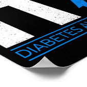 Heilen Sie es Diabetes Awareness Blue Ribbon Diabe Poster (Ecke)