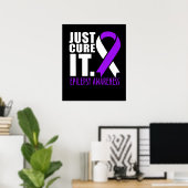 Heilen Sie es einfach Epilepsie Awareness Ribbon Poster (Heimbüro)