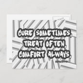 Heilen Sie manchmal Leckerei oft Komfort immer zu  Postkarte (Vorne/Hinten)