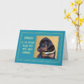 Heilen und sich nach der Operation Hund gut machen Karte (Gelbe Blume)