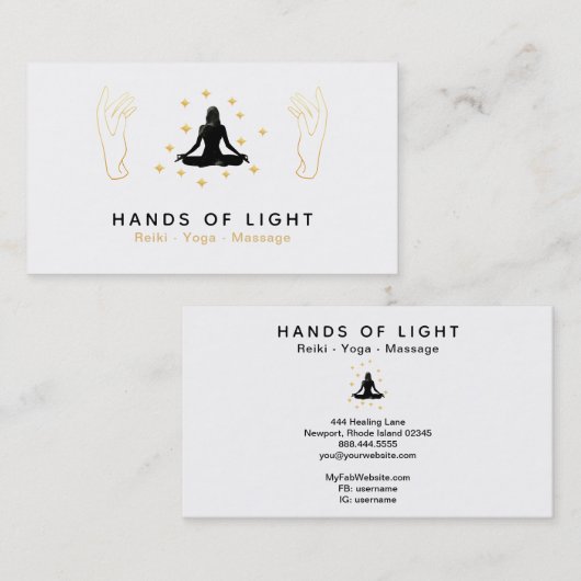 *~* heilende Energie übergibt Frauen-Lotos-Pose Visitenkarte (Vorne/Hinten)