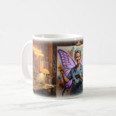 Heilende Flügel in einer Mitternachts-Kunststudio- Kaffeetasse (Vorderseite Links)