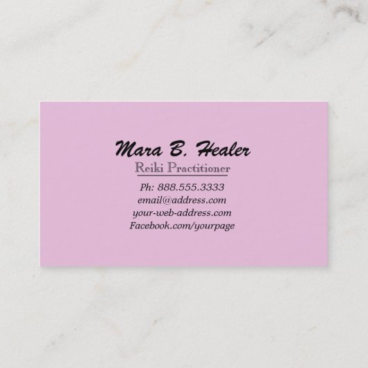 *~* heilende Hand, die Liebe und helle Energie Visitenkarte (Rückseite)