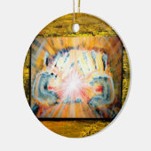 Heilende Hände u. Kreuz des Schutzes Keramik Ornament (Links)