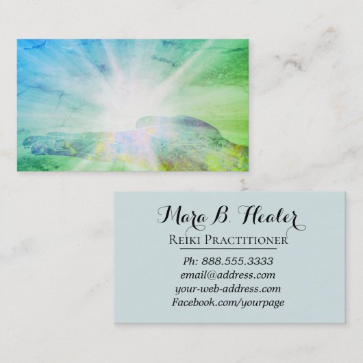 *~* heilende Handstrahlen des Lichtenergie-Heilers Visitenkarte (Vorne/Hinten)