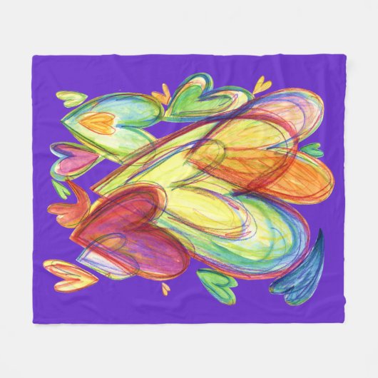 Heilende Herzen Kunst weiche Fleece Custom Blankes (Vorderseite (Horizontal))