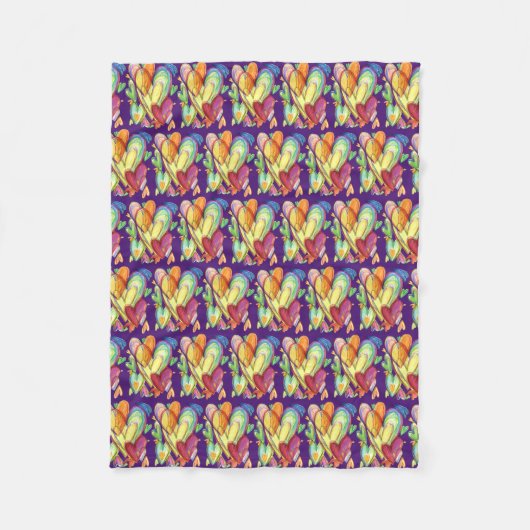Heilende Herzen Kunst weiche Fleece Custom Blankes (Vorderseite)