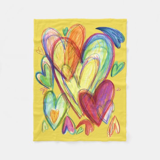 Heilende Herzen Kunst weiche Fleece Custom Blankes (Vorderseite)