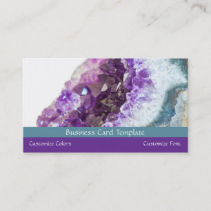 Heilende Kristalle Amethyst Geschäftskarte Visitenkarte