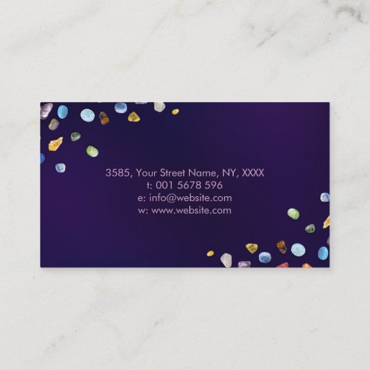 Heilende Kristalle Foliage Ornament Visitenkarte (Rückseite)