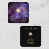 *~* Heilende LichtHände Universe Sterne Kosmische Quadratische Visitenkarte (Vorne/Hinten)