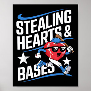 Heilende und Bases Baseball Valentinstag Poster