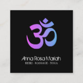 *~* Heilende Yoga Energy Healer Om Om Symbol Quadratische Visitenkarte (Vorderseite)