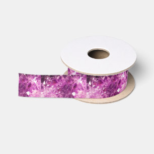 Heilender Amethyst Edelstein Satinband