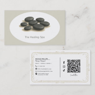Heilender Wellness-Center Flachsteine Grau & Beige Visitenkarte