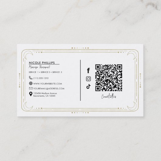 Heilender Wellness-Center Flachsteine Grau & Beige Visitenkarte (Rückseite)