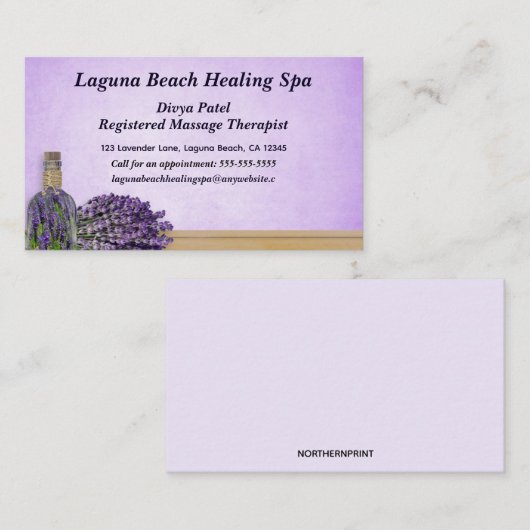 Heilender Wellness-Center Massagetherapeut Visitenkarte (Vorne/Hinten)