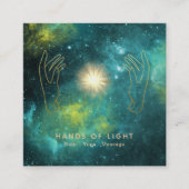 *~* heilendes Handuniversum-kosmische Quadratische Visitenkarte (Vorderseite)