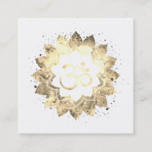 *~* Heilenergie Mandala Lotus Om Om Symbol Quadratische Visitenkarte