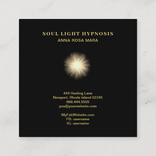 *~* Heilenergie Sonnenbrand-Universum Sterne Kosmi Quadratische Visitenkarte (Rückseite)
