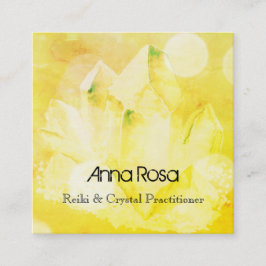 *~* Heiler Neues Zeitalter Reiki Kristalllein Yoga Quadratische Visitenkarte