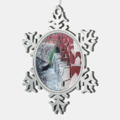 Heilerboot Schneeflocken Zinn-Ornament (Rechts)