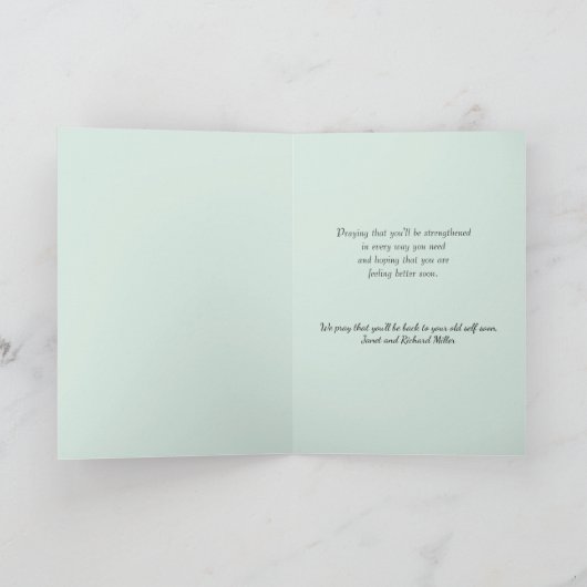 Heilgebet Custom wird bald gut Jesus Blumengebet Karte (Innenseite)