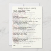 Heilgebet durch St. Padre Pio Gebetskarte Karte (Rückseite)