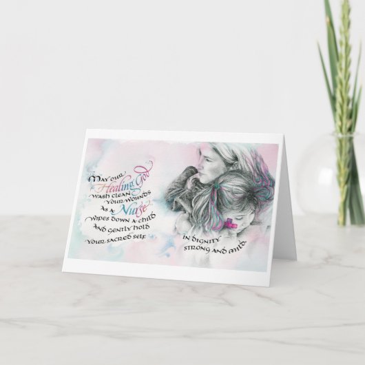 Heilgott/Krankenschwester, geklappte Grußkarte, 5" Karte (Vorderseite)