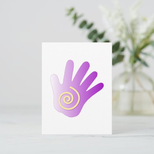 HeilHand - Lila Postkarte (Stehend Vorderseite)