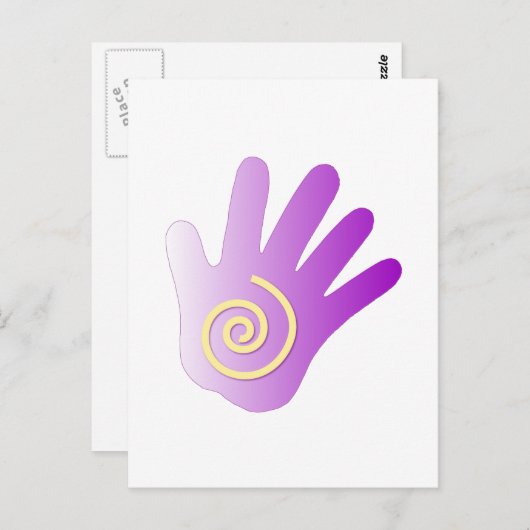 HeilHand - Lila Postkarte (Vorne/Hinten)