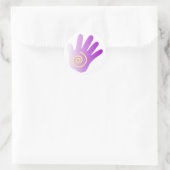 HeilHand - Lila Runder Aufkleber (Tasche)