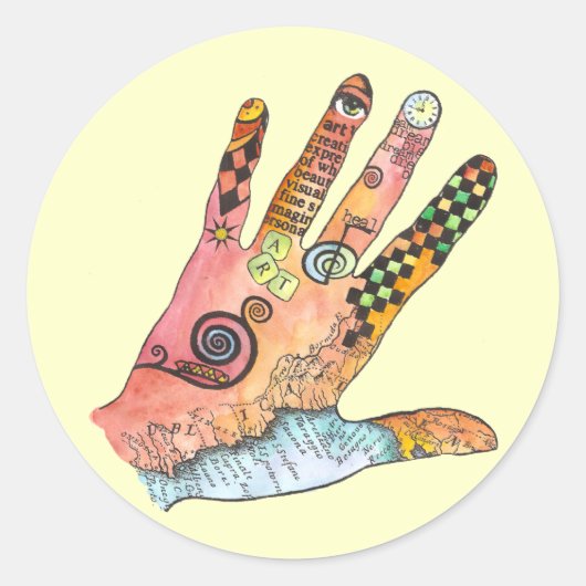 HeilHand Runder Aufkleber (Vorderseite)