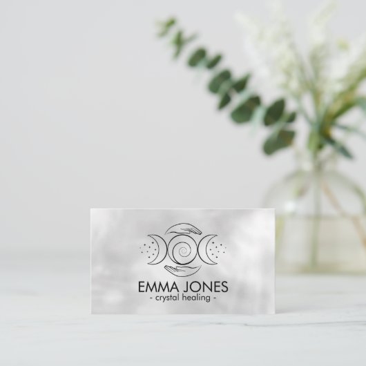 HeilHände - Triple Moon - Schwarz Visitenkarte (Stehend Vorderseite)