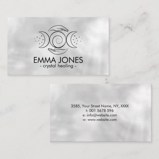 HeilHände - Triple Moon - Schwarz Visitenkarte (Vorne/Hinten)