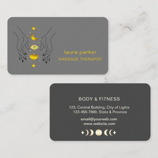 Heilhandmassage Thearapist Holistische Fitness Visitenkarte (Vorne/Hinten)