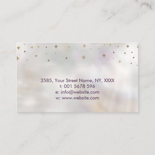 Heilhandschuhe - Chakras - Lotus auf Perlmutter Visitenkarte (Rückseite)